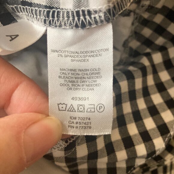 Womens Ann Taylor Gingham Capri Pants 10 Black White Cotton Spandex - Picture 6 of 7